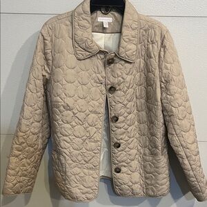 Jones New York Women's Tan Quilted Utility Jacket